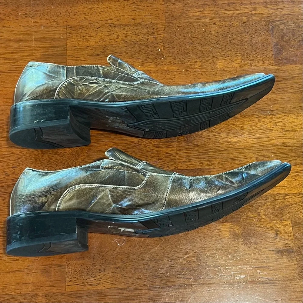 Robert Wayne Island Mens Dress‎ Loafers Shoes Square Toe Bronze Metallic 9.5